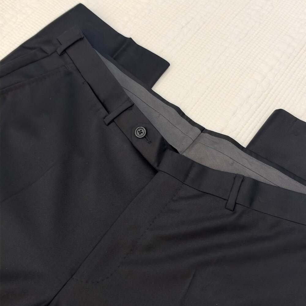 Ermenegildo Zegna Milano Wool Dress Pants Men 56R IT US 38x30 Black Lux Trousers